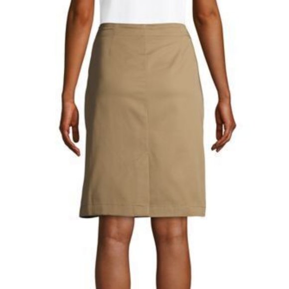 NWT LANDS' END WOMEN'S BLEND CHINO SKORT TOP OF KNEE KHAKI 4 - Picture 2 of 5